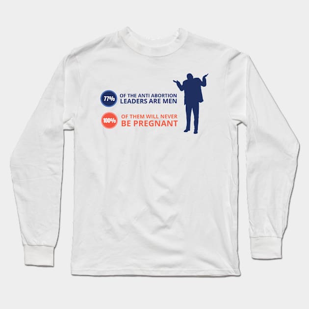 77 percent of the anti abortion leaders are men Long Sleeve T-Shirt by Lin Watchorn 